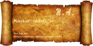 Mauter Abbás névjegykártya